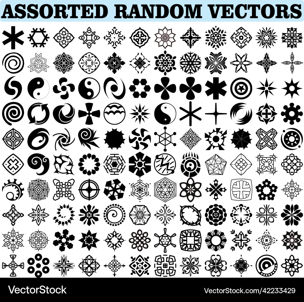 Set of assorted geometric random shapes Set of assorted geometric random shapes vector image