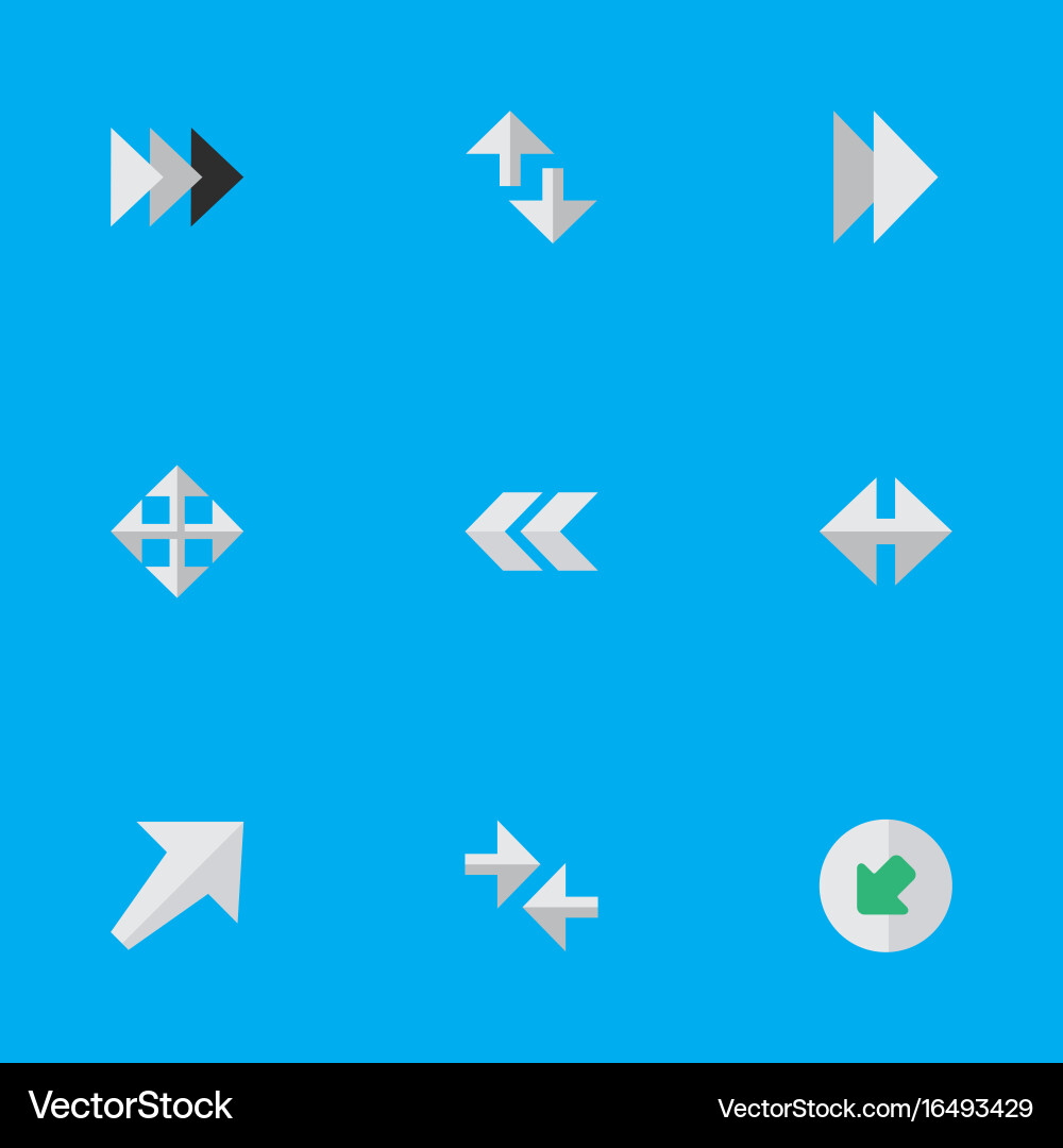 Set of simple arrows icons vector image