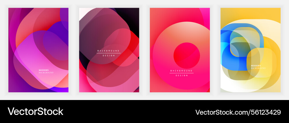 Smooth abstract poster set with flowing circular Vector Image