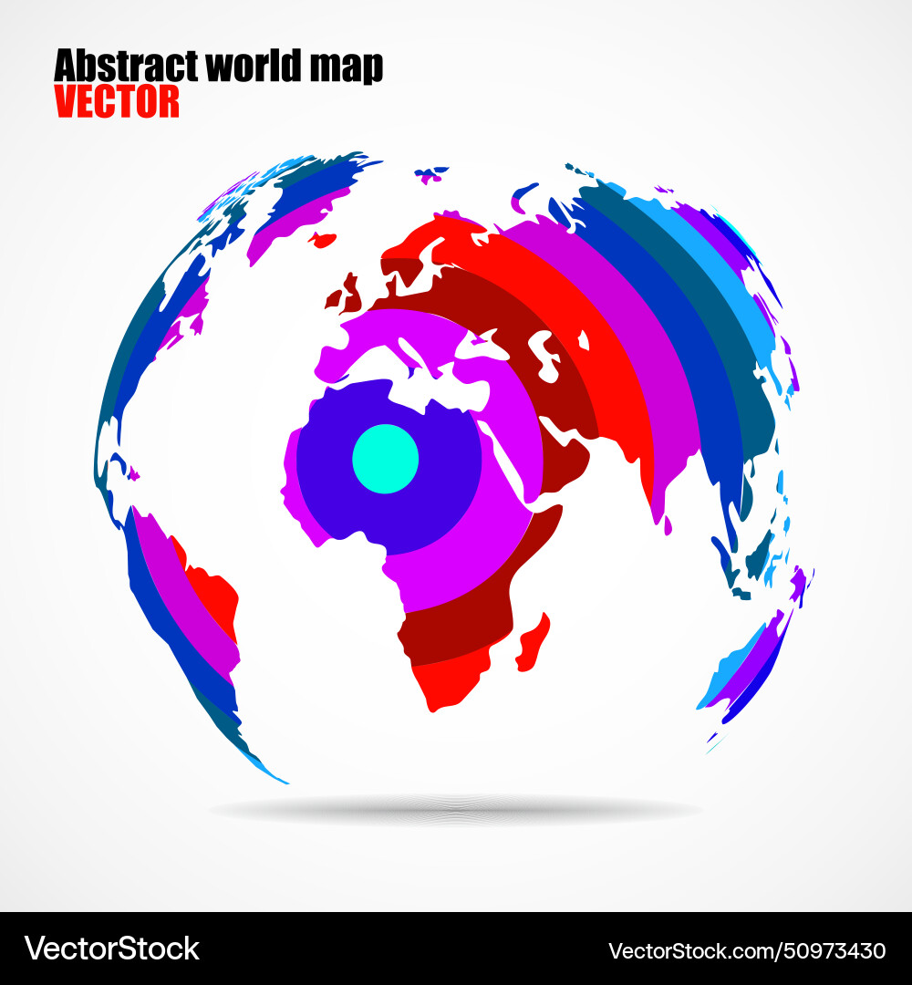 Abstract world map in shape globe of colorful vector image