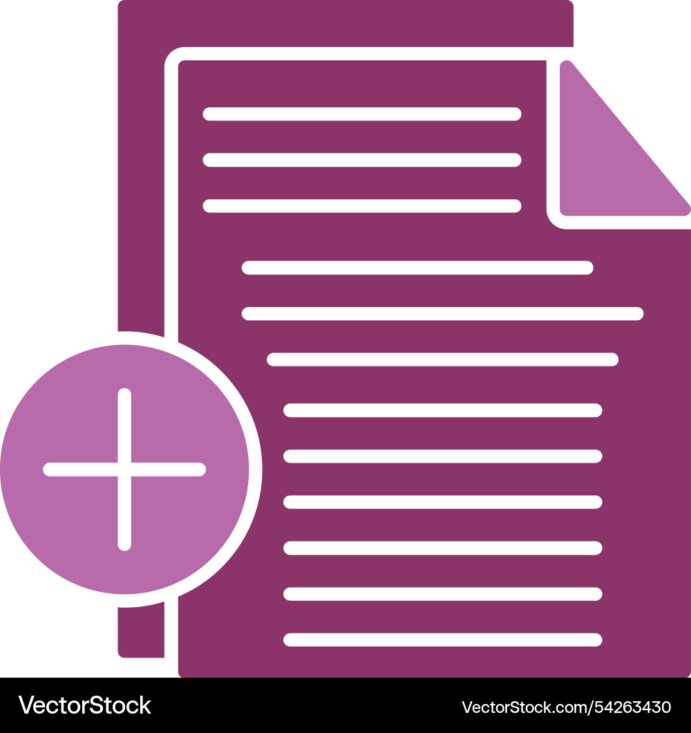 Add file glyph two colour icon vector image