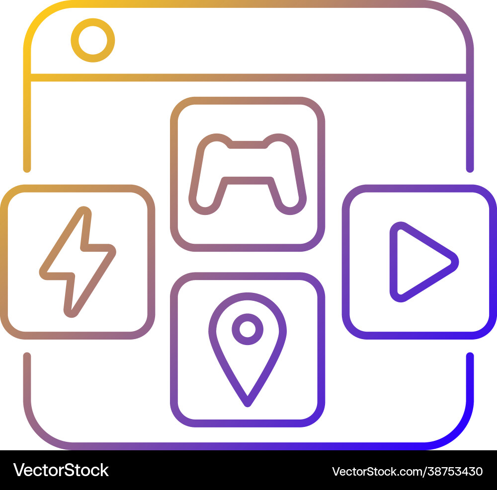 App distribution platforms gradient linear icon vector image