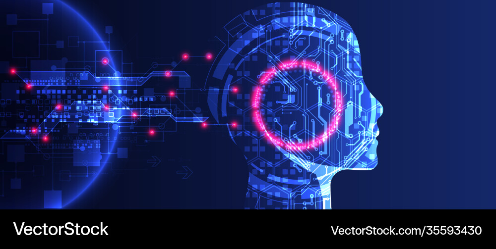 Artificial intelligence concept technology Vector Image