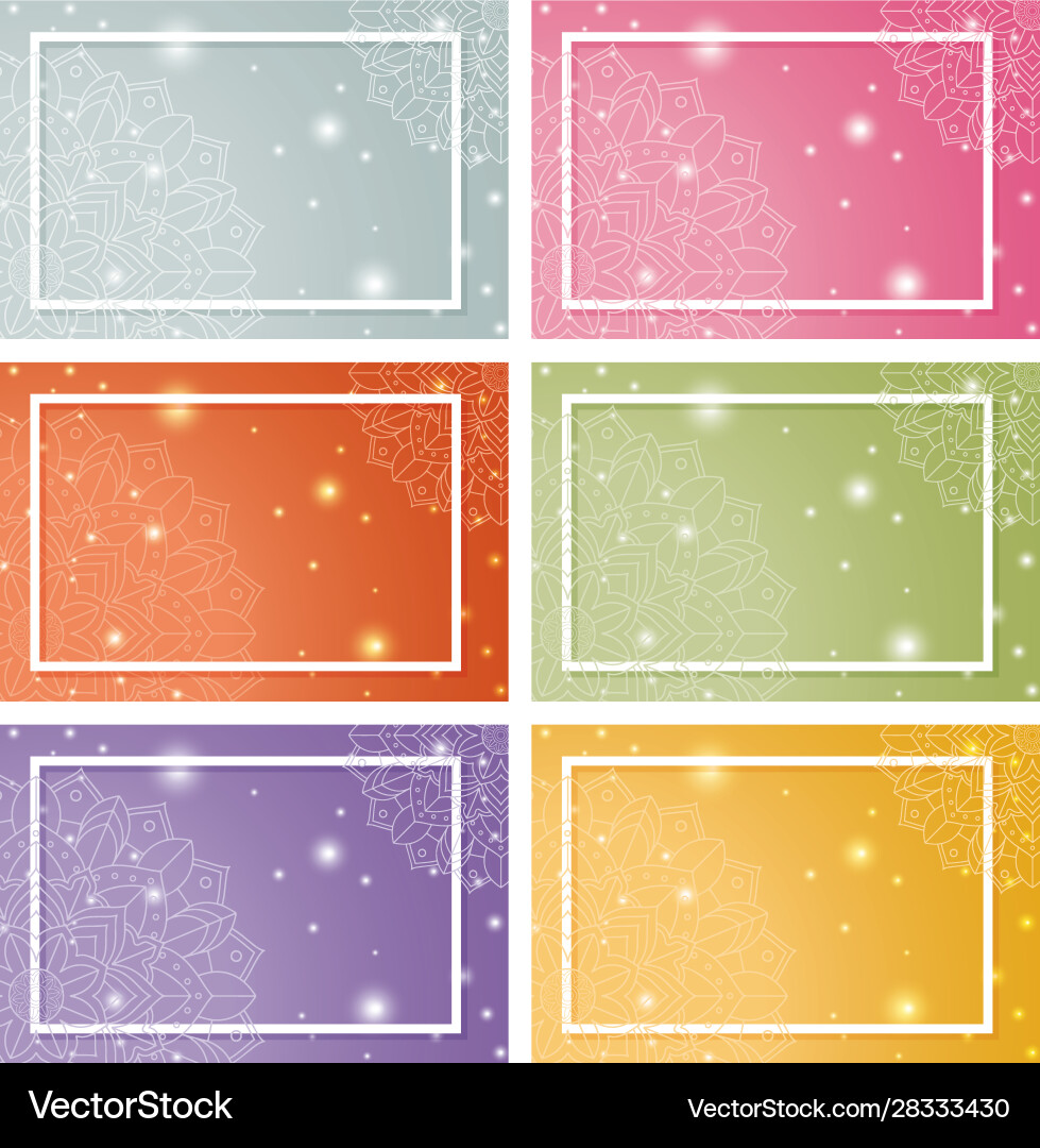 Background templates with mandala patterns Background templates with mandala patterns vector image