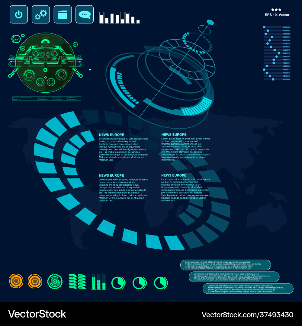 Background with futuristic user interface design Background with futuristic user interface design Vector Image