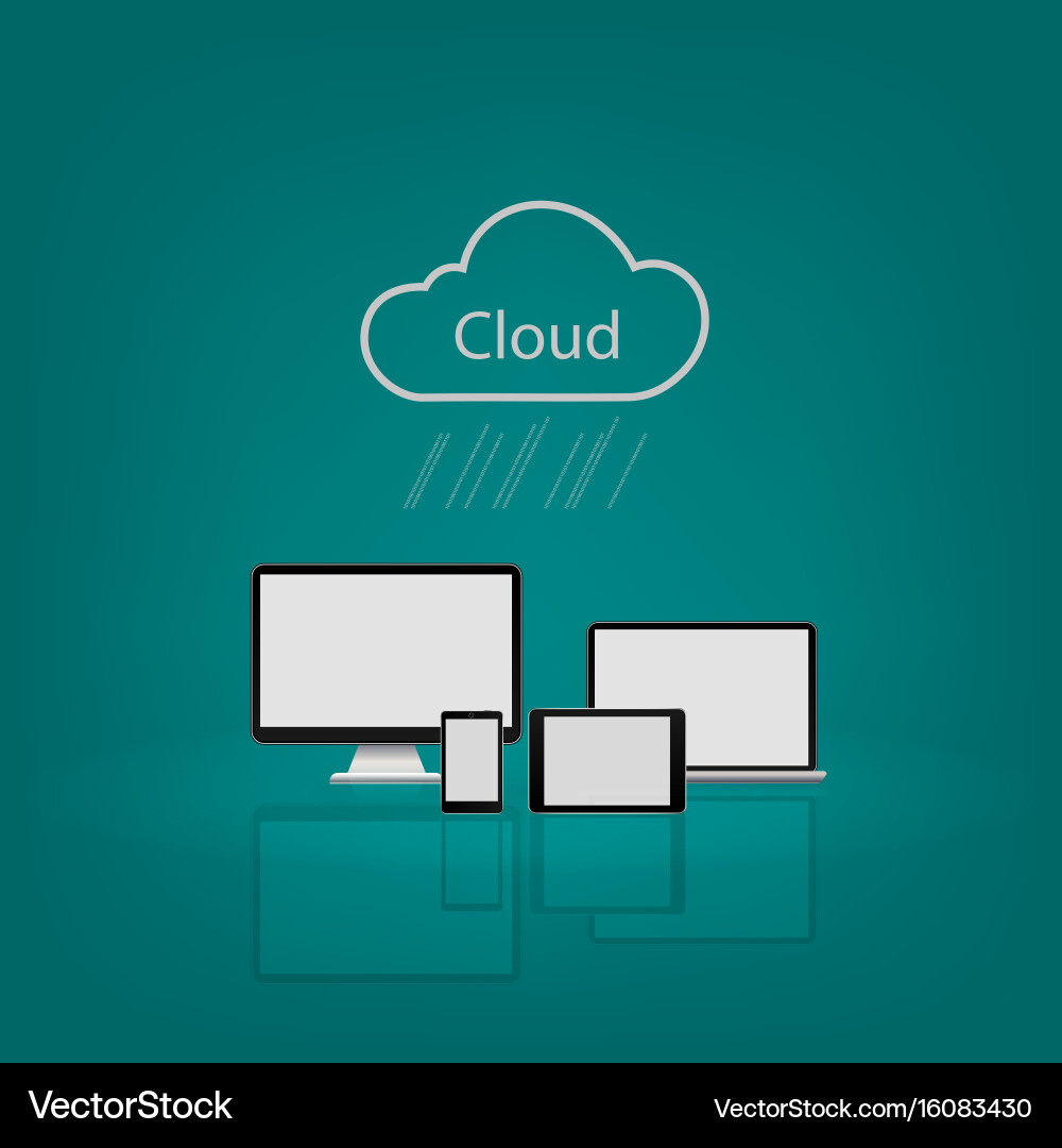 Blue design with computers Vector Image