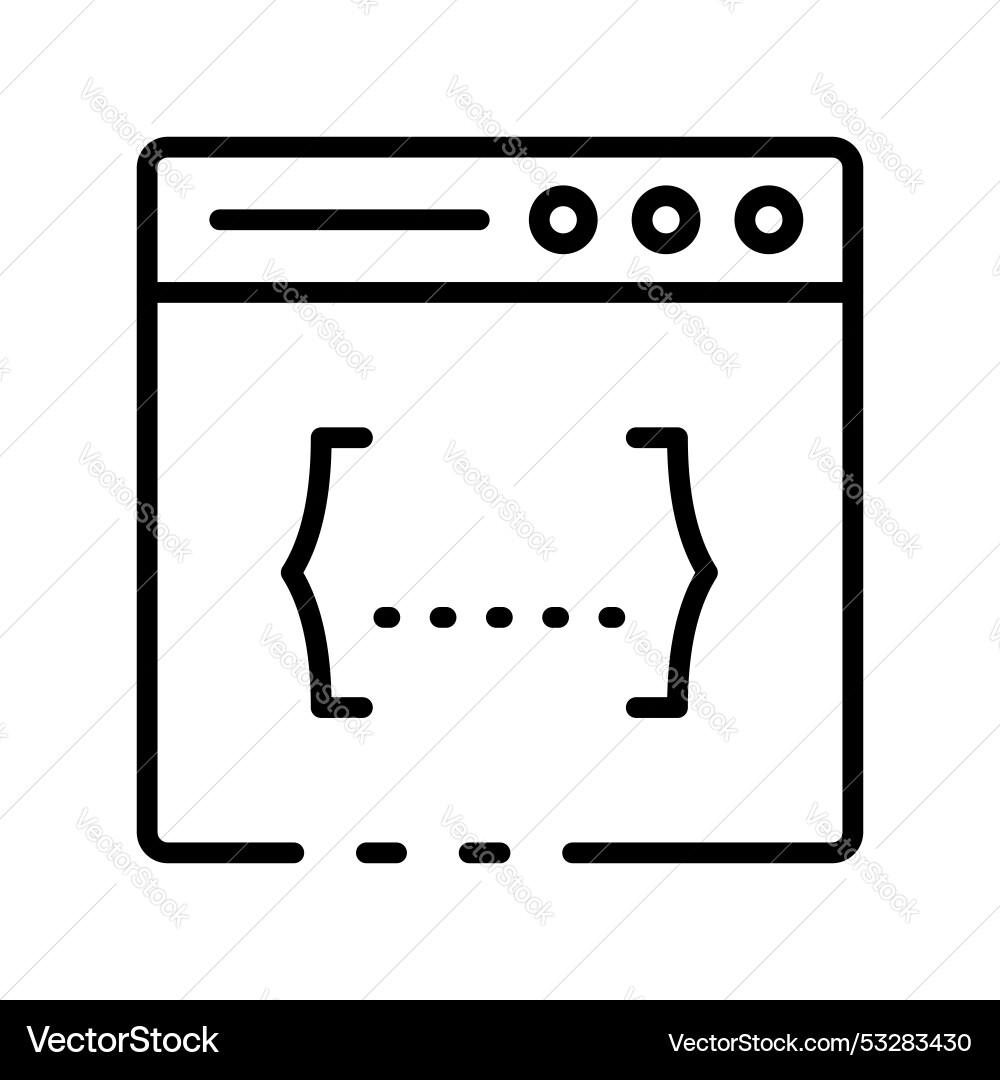 Browser icon outline style design isolated Browser icon outline style design isolated vector image