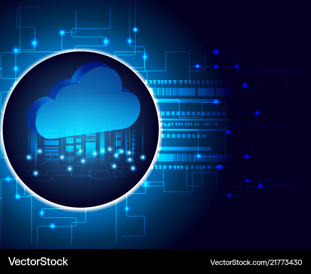 Cloud computing business transaction data storage Cloud computing business transaction data storage vector image