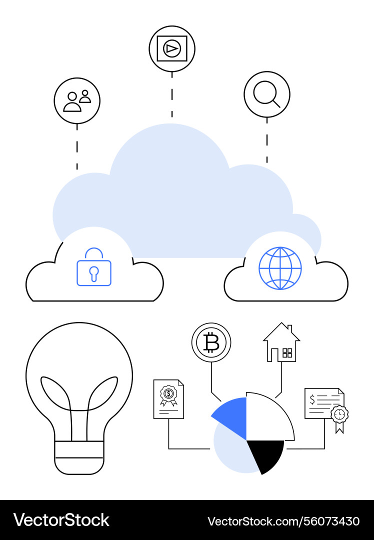 Cloud computing with data sharing security Cloud computing with data sharing security vector image