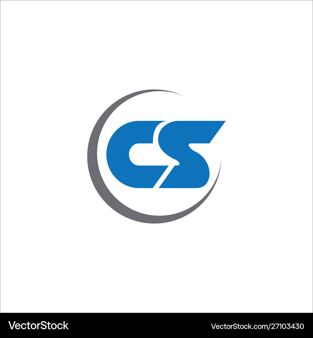 Cs and sc creative initial based letter vector image