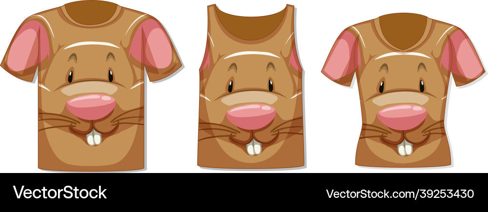 Different types of tops with rat pattern Different types of tops with rat pattern vector image