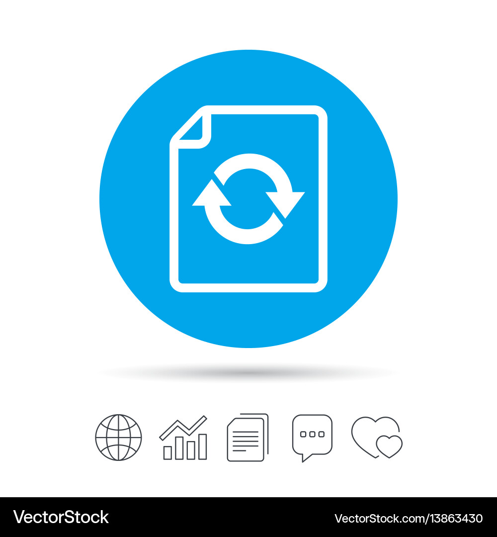 File document refresh icon reload doc symbol Vector Image