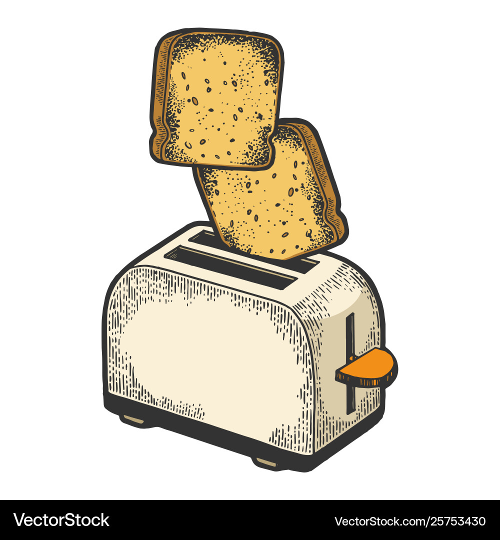 Flying Toast Toaster Sketch – Royalty-Free Vector | VectorStock, image size:1000x1080