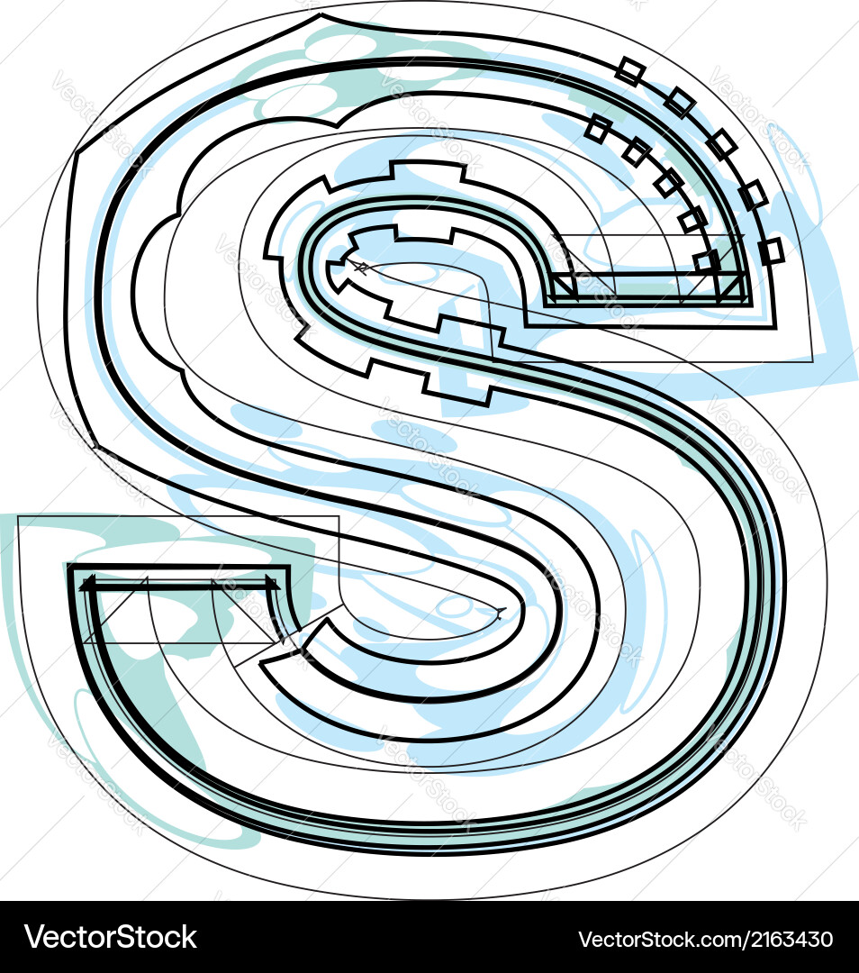Font letter s Royalty Free Vector Image - VectorStock