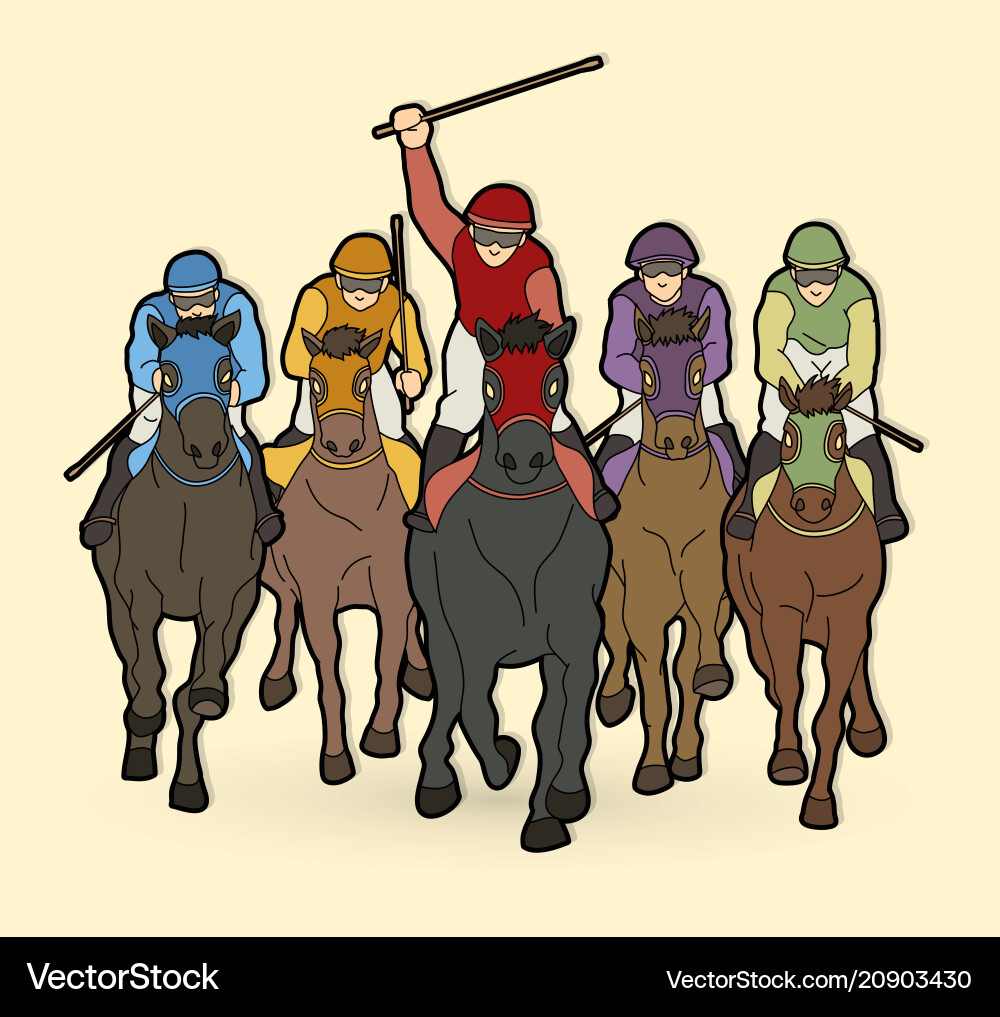Horse racing jockey riding graphic Horse racing jockey riding graphic vector image