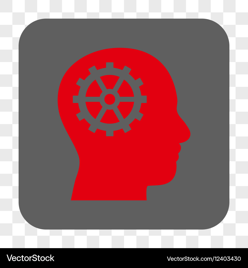 Intellect rounded square button vector image