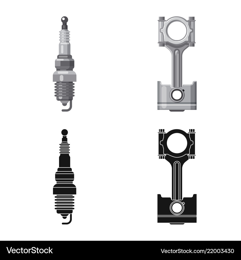 Isolated object of auto and part icon collection Vector Image