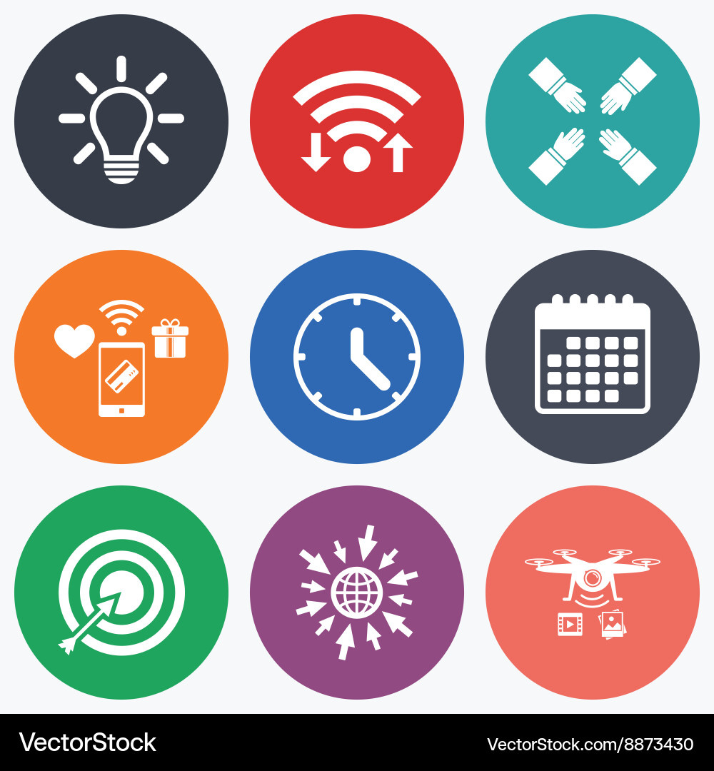 Lamp idea and clock time target aim Vector Image