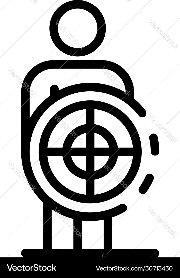 Mann unter Zielsymbol Umriss Stil Mann unter Zielsymbol Umriss Stil vektorbild