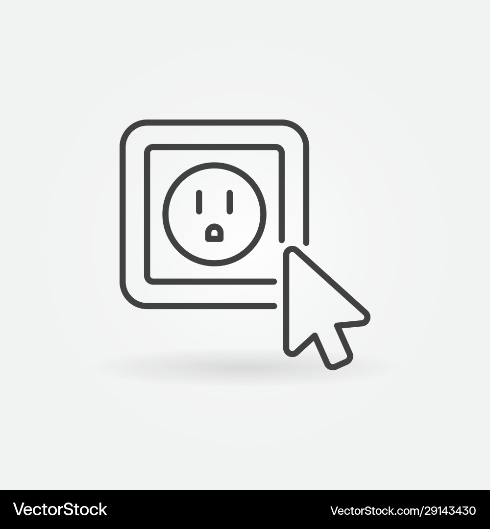 Mouse click on us smart socket icon in line Mouse click on us smart socket icon in line Vector Image