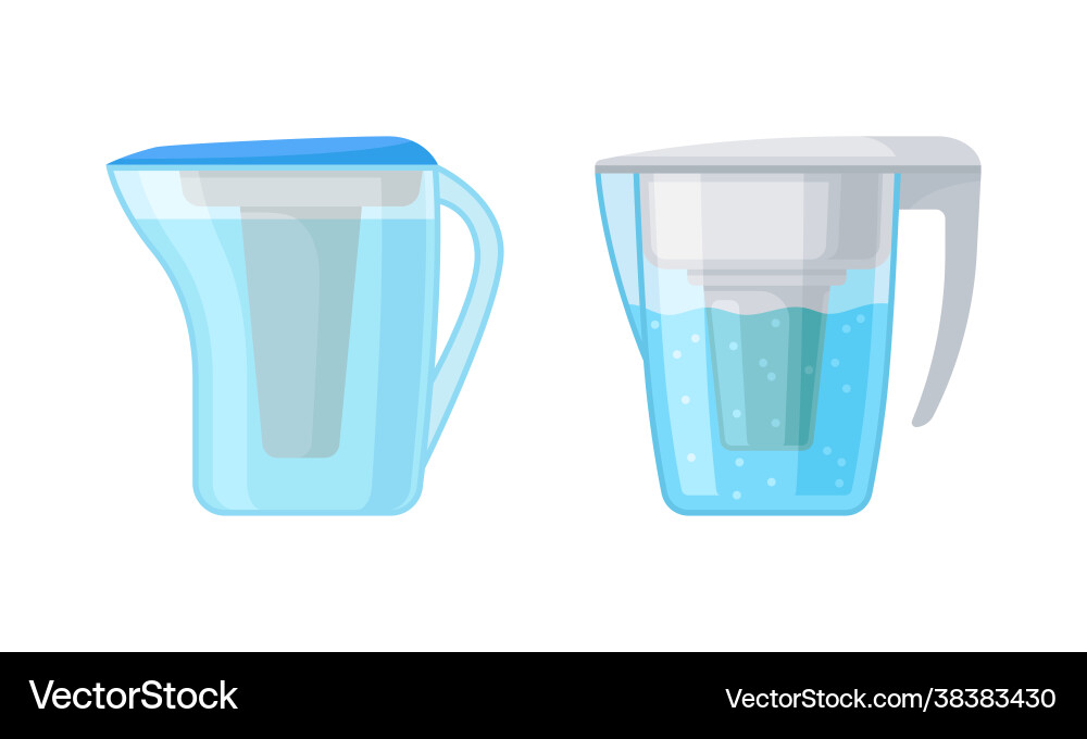 Portative pitcher with filter system for drinking Portative pitcher with filter system for drinking Vector Image