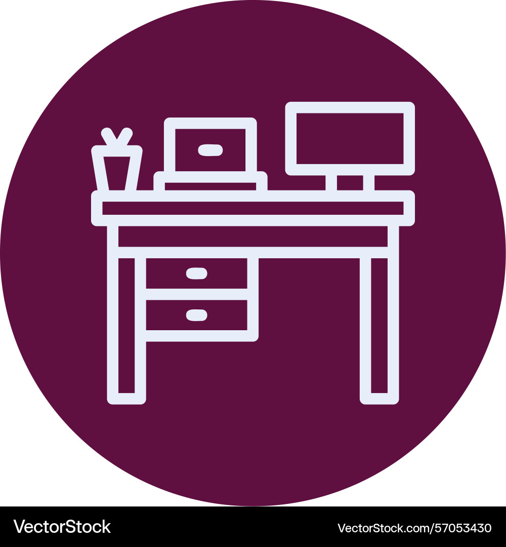 Remote work workspaces line circle style icon Vector Image