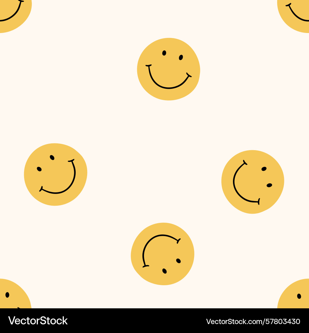 Seamless pattern with orange smiling faces Seamless pattern with orange smiling faces Vector Image