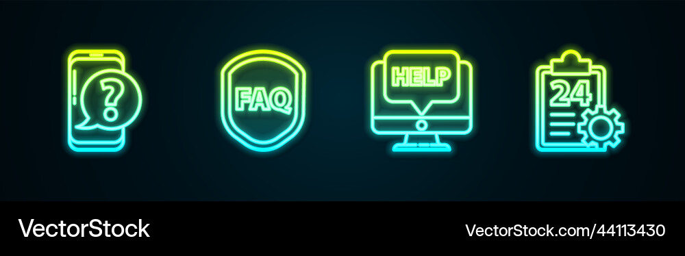 Set line mobile phone with question shield text Set line mobile phone with question shield text vector image