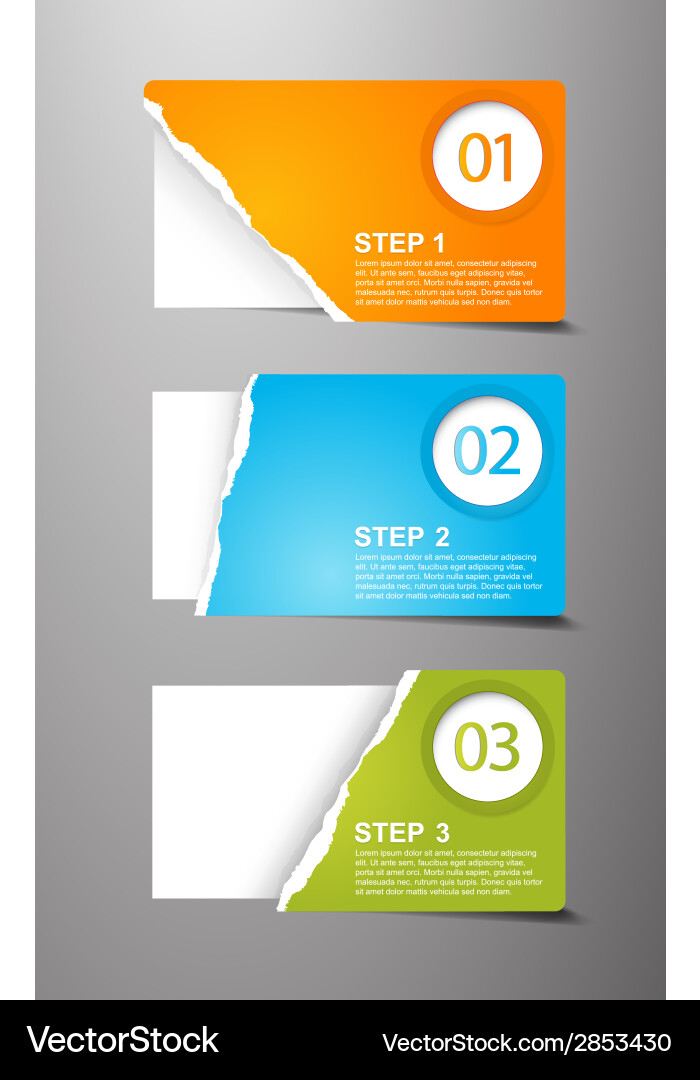 Set of teared card with place for your own text Vector Image