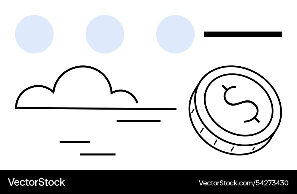 Simplified cloud computing and digital currency Vector Image