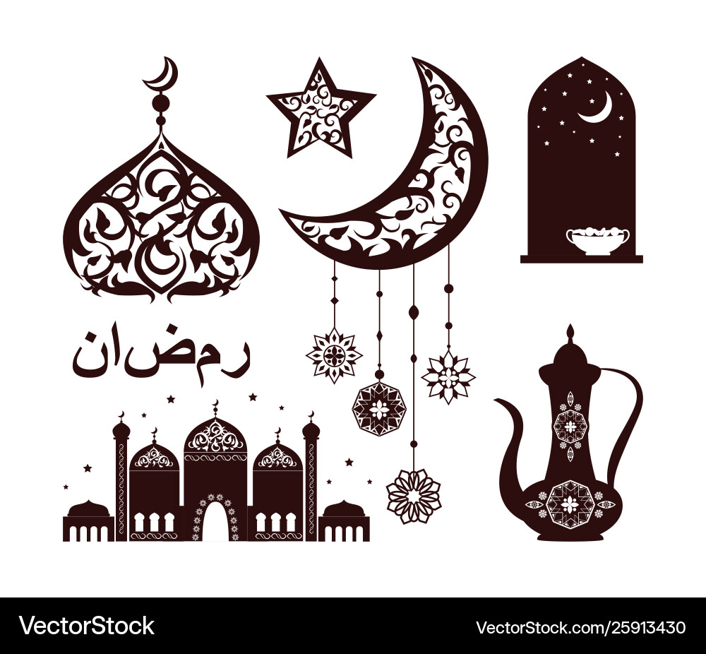 Traditionelle islamische Elemente Traditionelle islamische Elemente vektorbild
