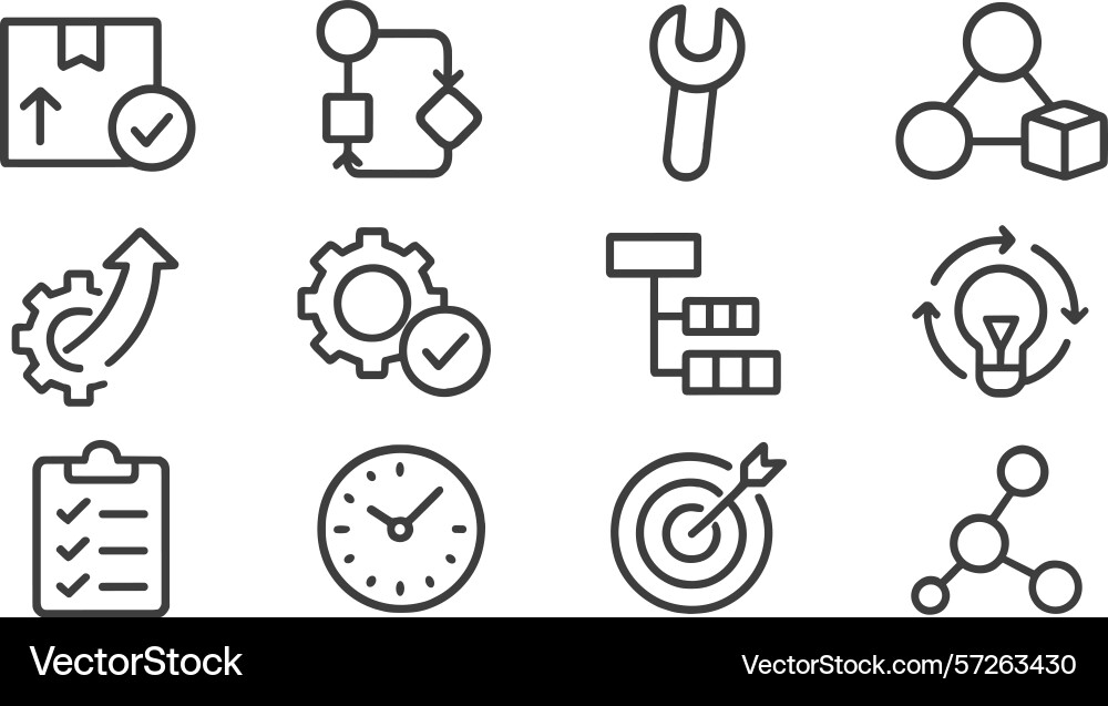 Various productivity and workflow Various productivity and workflow vector image