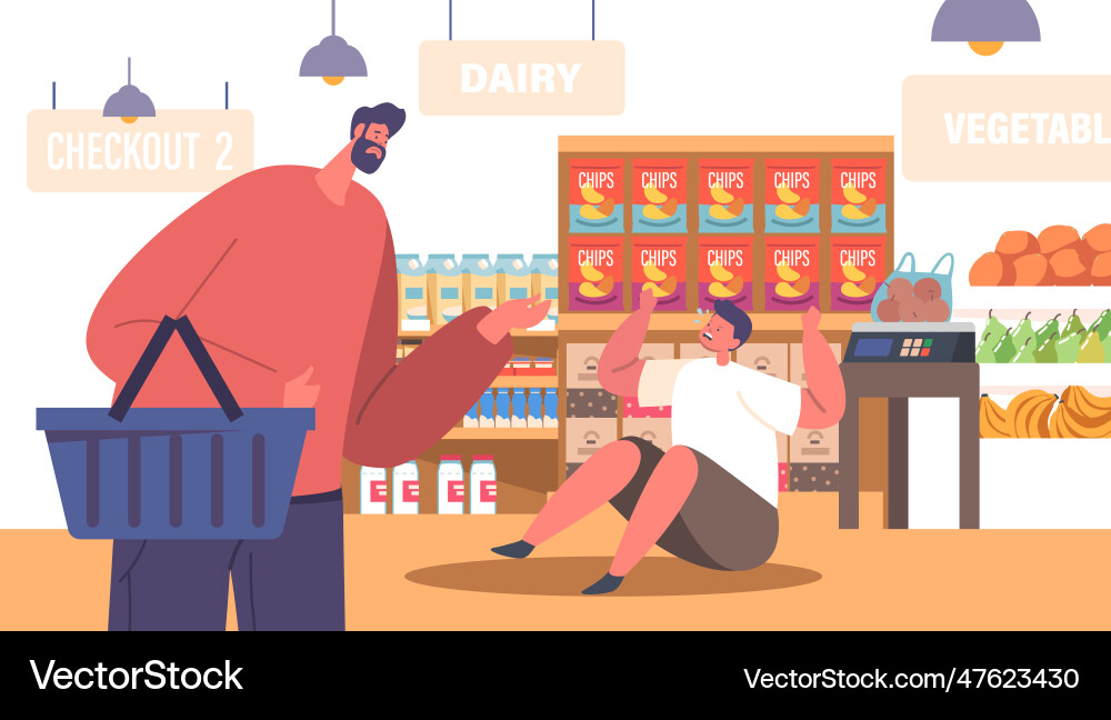 Wailing irate child character caused a commotion Vector Image