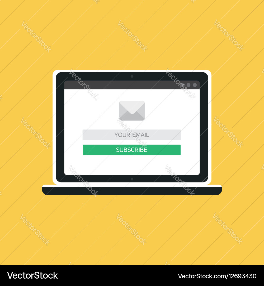 Web template of computer email form vector image