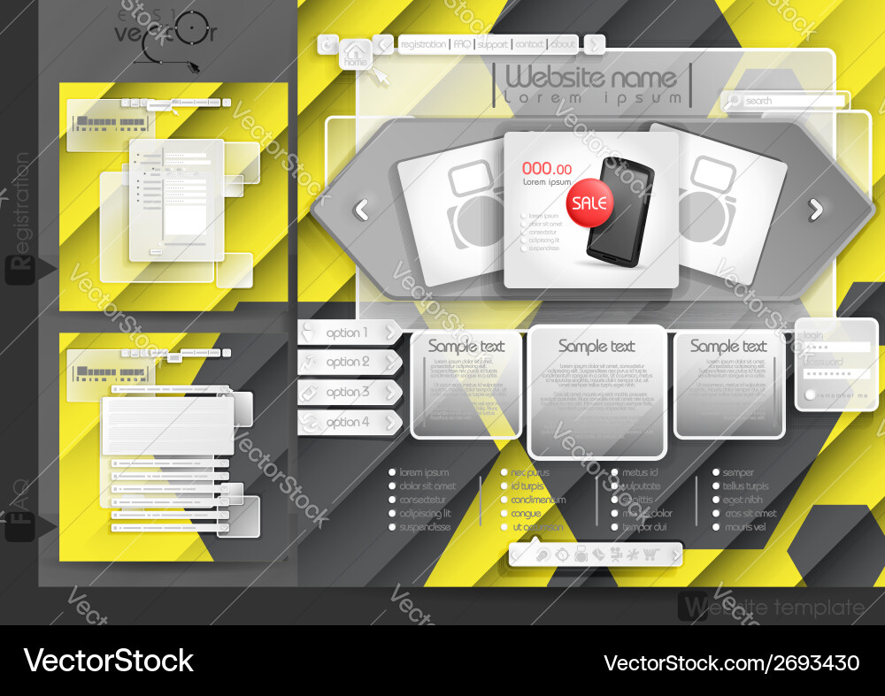 Website design template menu elements vector image