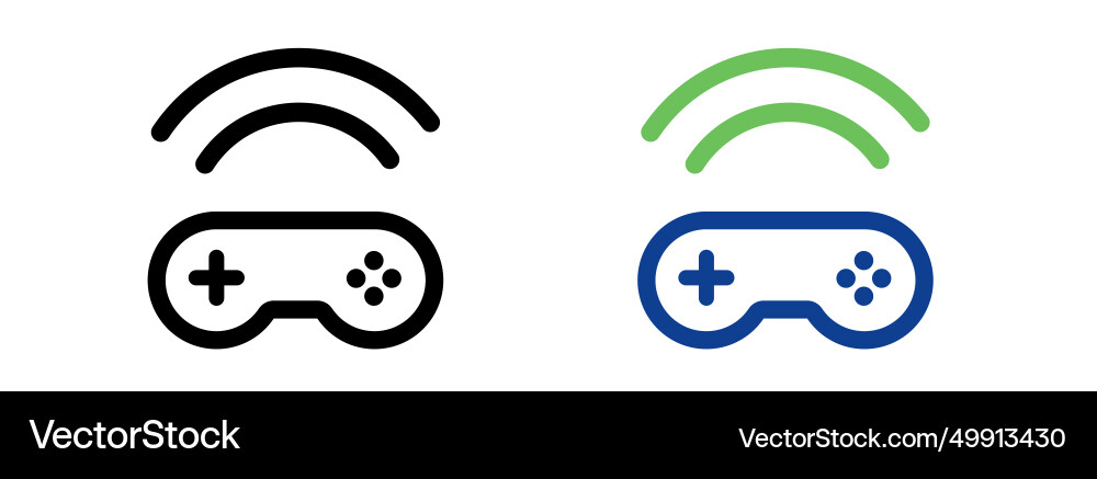 Wireless gamepad game controller icon set Wireless gamepad game controller icon set Vector Image