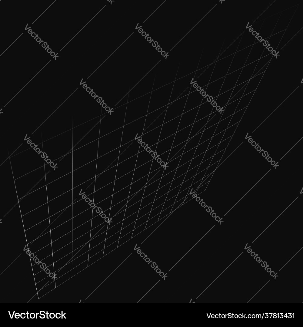 Abstract 3d grid mesh in perspective checkered Vector Image