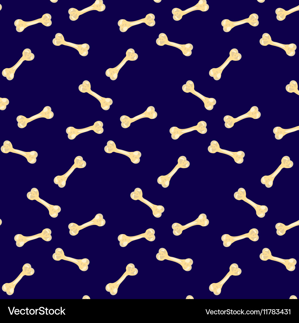 Bone pattern with transparent background on blue vector image
