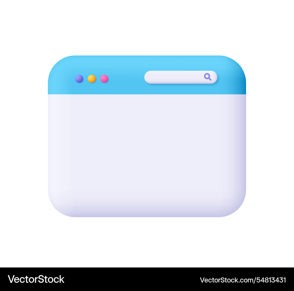 Browser Window with Tab and Search Bar Vector Image
