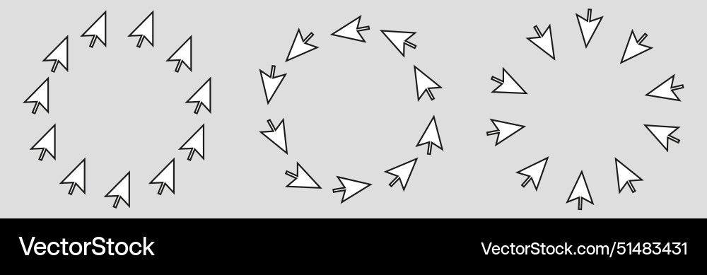Click circle frame arrow mouse pointer round vector image
