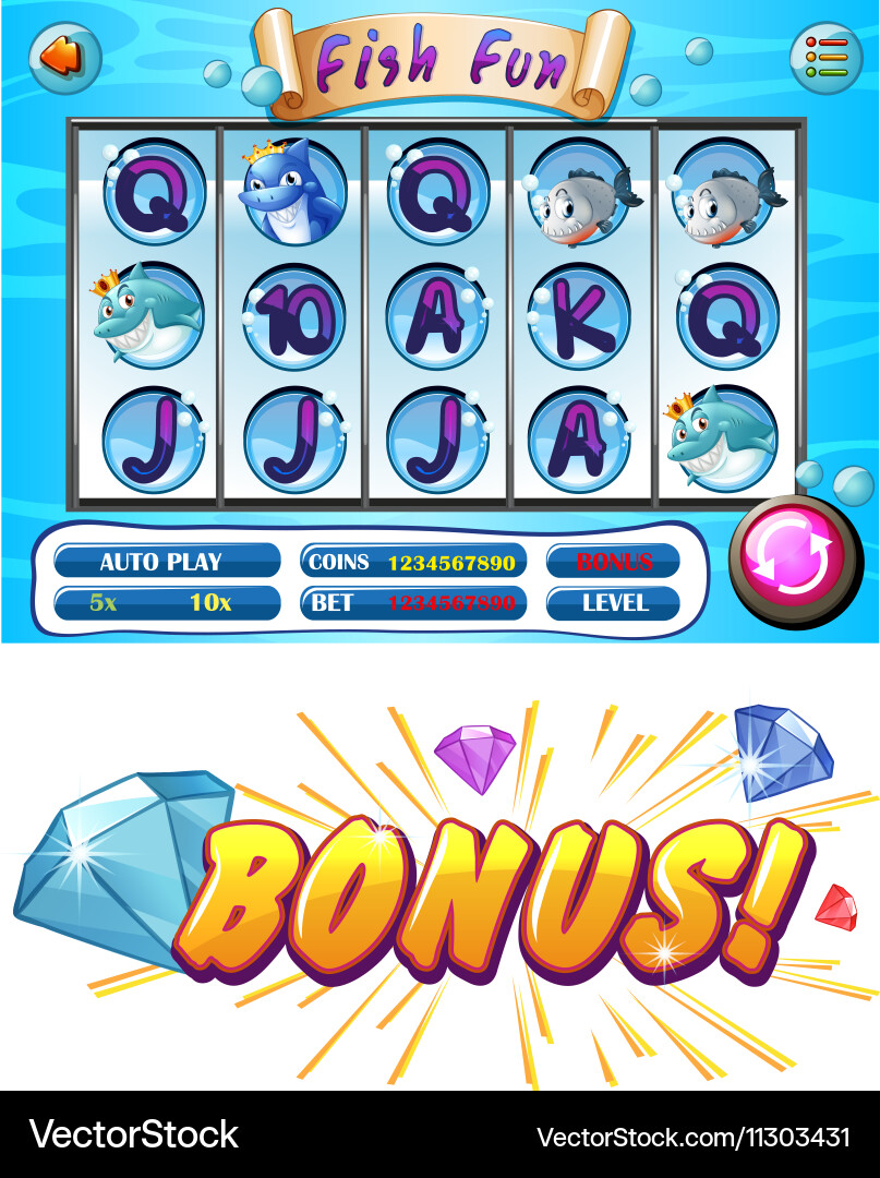 Computer game template with underwater theme vector image