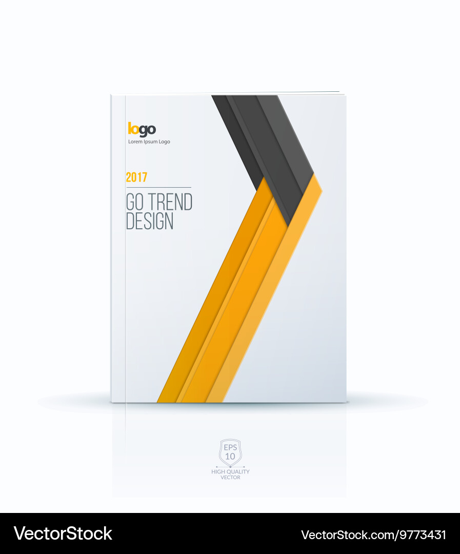 Cover design template with arrow in material style vector image