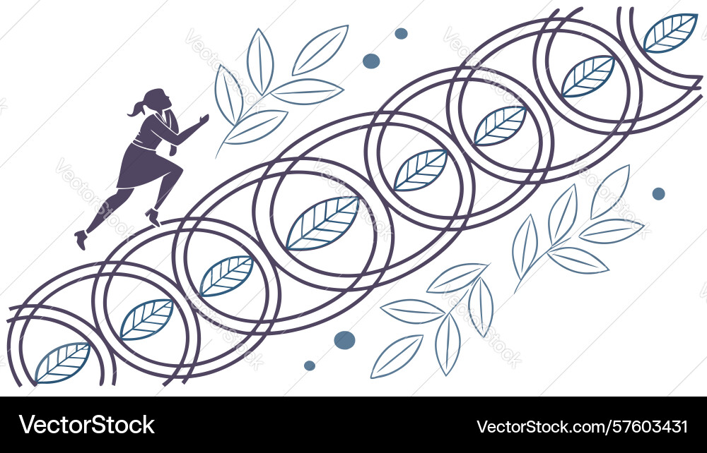 Figure running on abstract path upward motion vector image