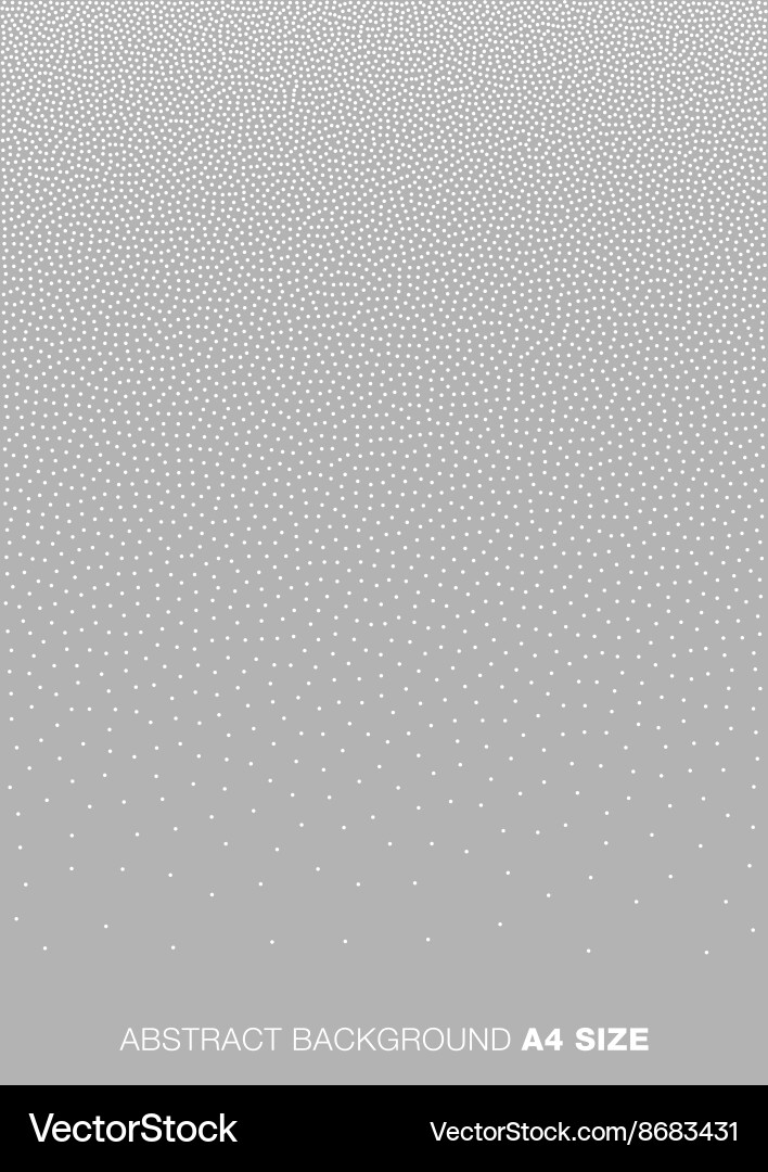 Gradient white dots on gray background a4 size vector image