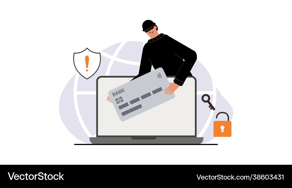 Hacker attack fraud with user data on social vector image