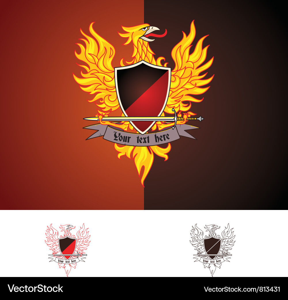 Herald Phoenix Symbol Vektorbild