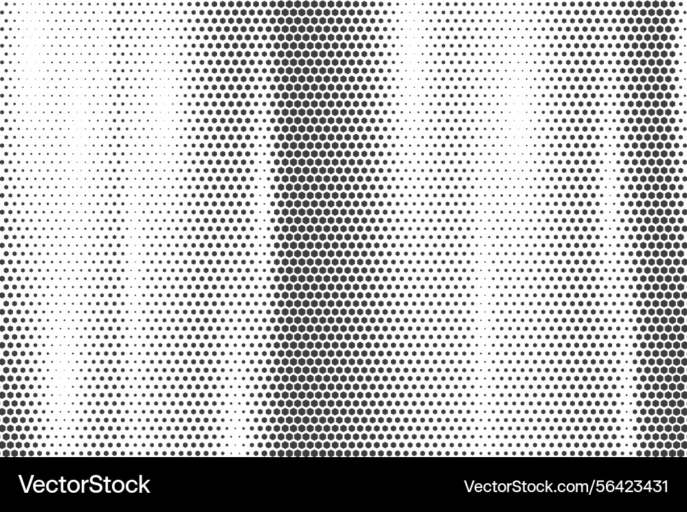 Hexagonal halftone pattern honeycomb fade Hexagonal halftone pattern honeycomb fade vector image