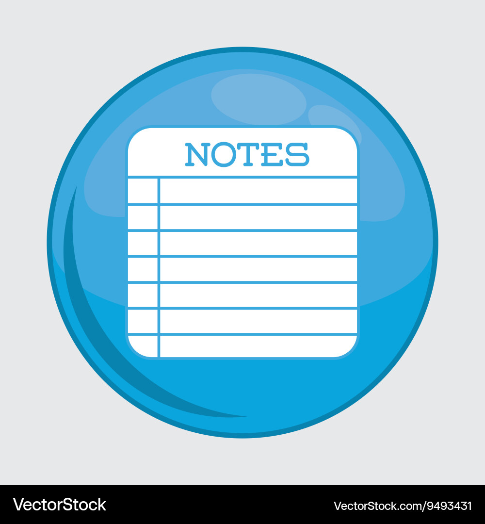 Notes button icon social media design vector image