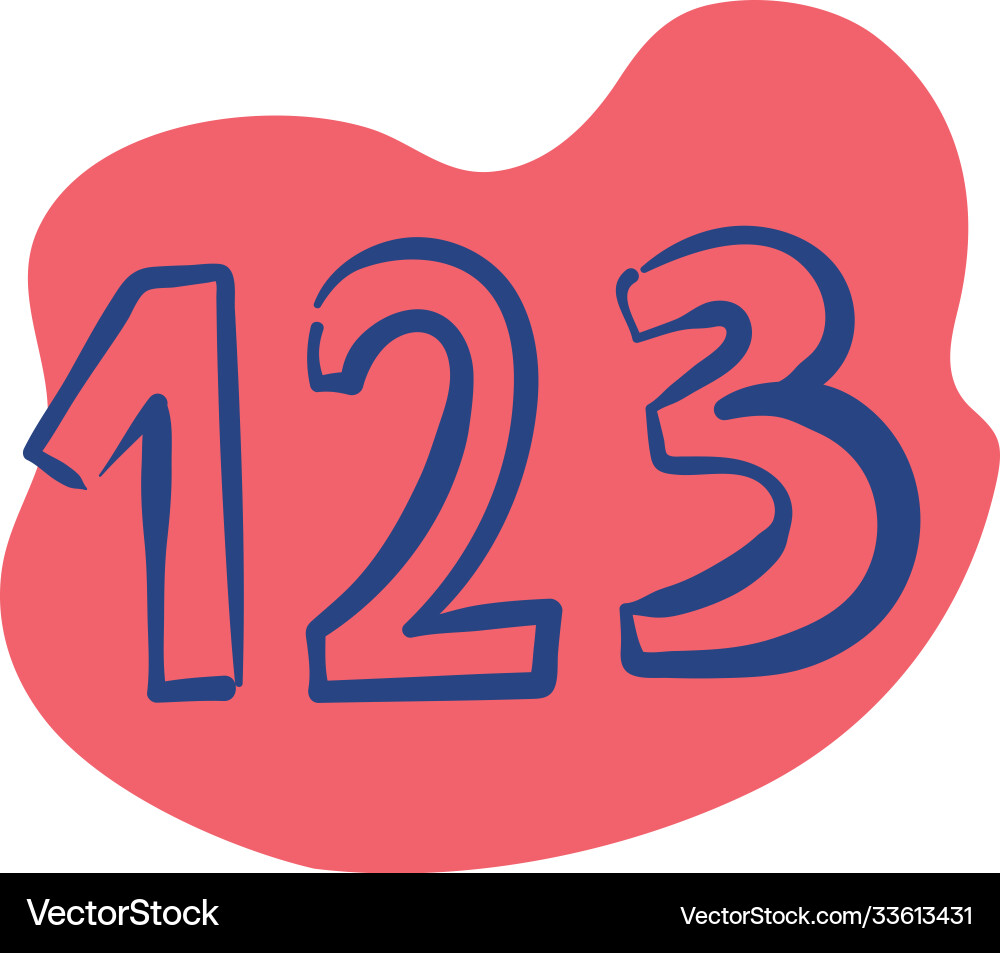 Numbers count line style icon Numbers count line style icon vector image