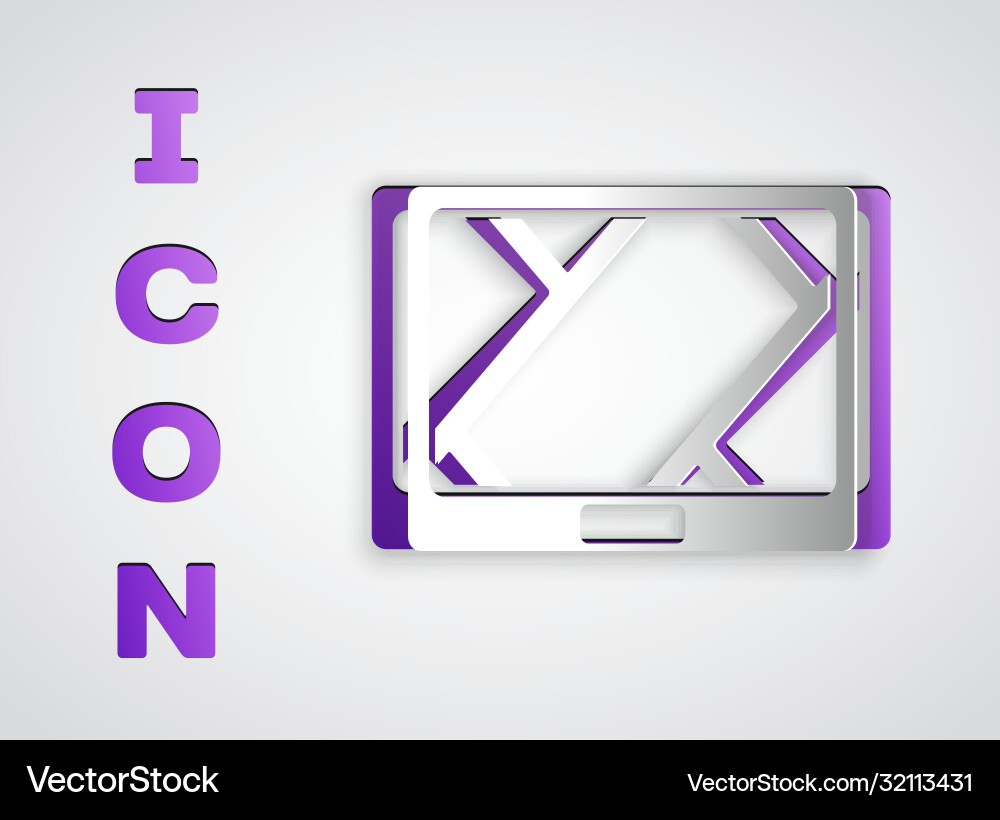 Paper cut gps device with map icon isolated Vector Image